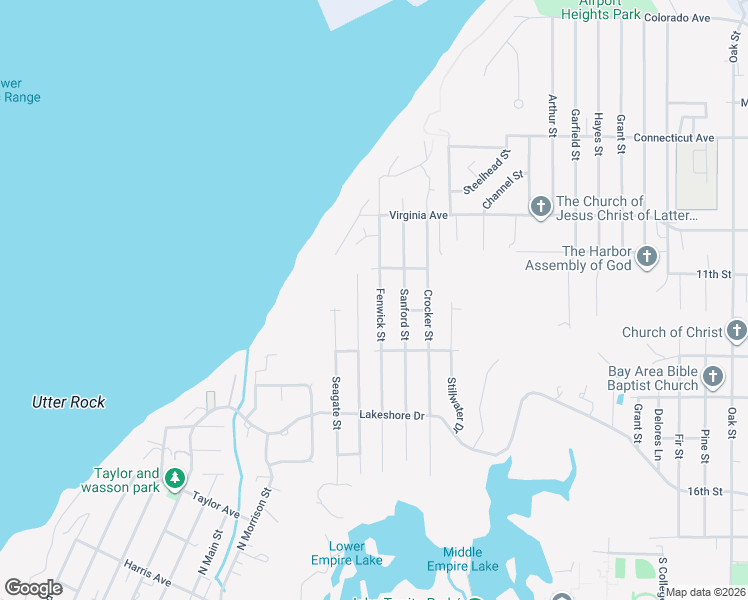 map of restaurants, bars, coffee shops, grocery stores, and more near 1090 Fenwick Street in Coos Bay