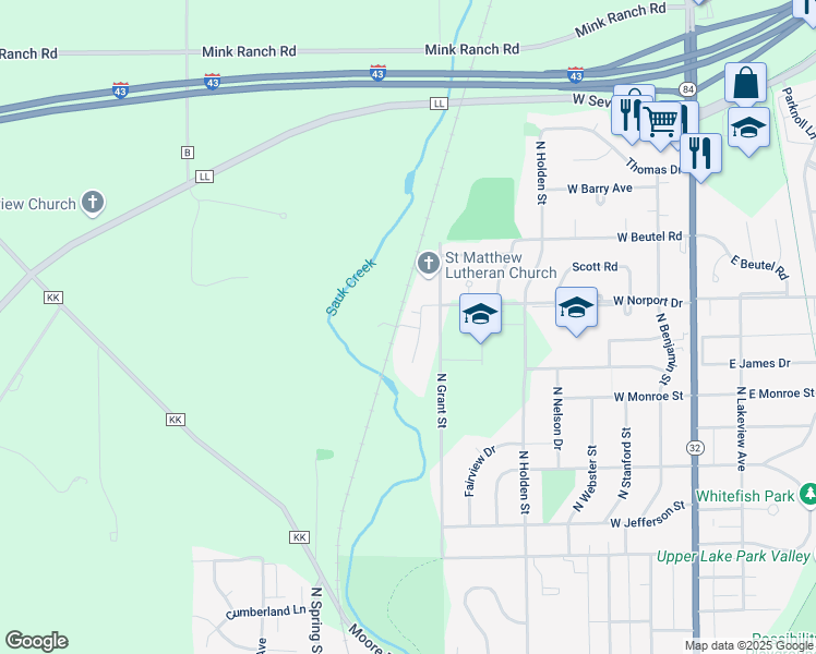 map of restaurants, bars, coffee shops, grocery stores, and more near 1479 Garay Lane in Port Washington