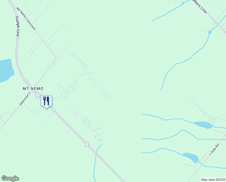 map of restaurants, bars, coffee shops, grocery stores, and more near 4467 Escarpment Drive in Burlington