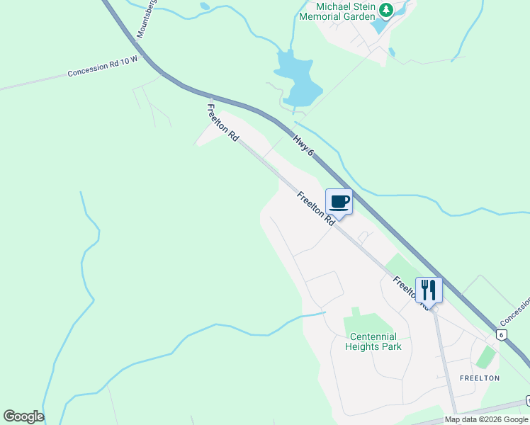 map of restaurants, bars, coffee shops, grocery stores, and more near 273 Freelton Road in Hamilton