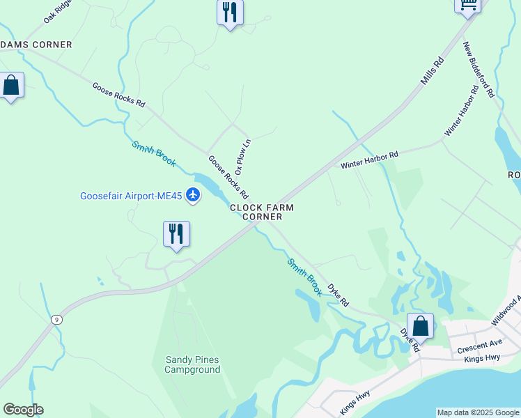 map of restaurants, bars, coffee shops, grocery stores, and more near 420 Goose Rocks Road in Kennebunkport