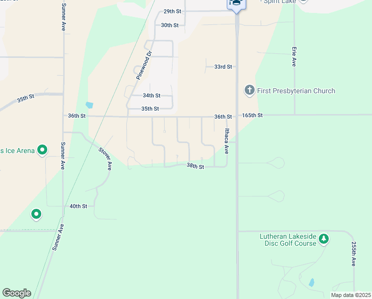 map of restaurants, bars, coffee shops, grocery stores, and more near 3717 Keokuk Avenue in Spirit Lake