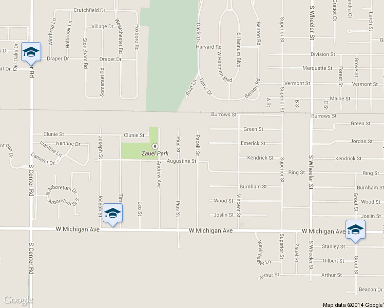 map of restaurants, bars, coffee shops, grocery stores, and more near 1176 Pacelli Street in Saginaw Charter Township