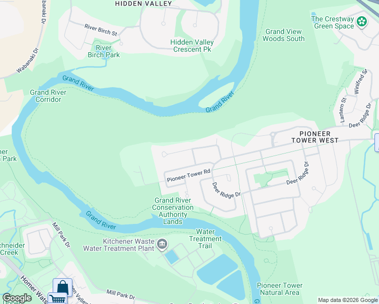 map of restaurants, bars, coffee shops, grocery stores, and more near 54 Deer Ridge Crescent in Kitchener