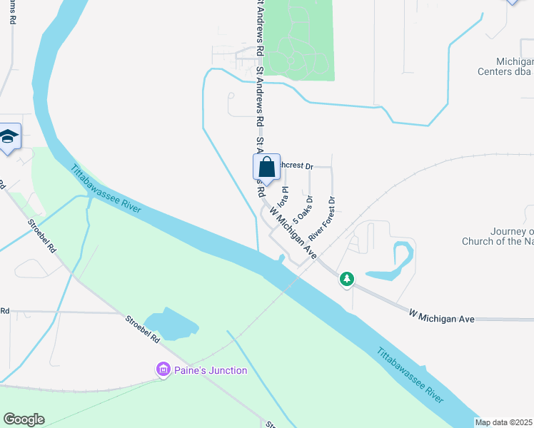 map of restaurants, bars, coffee shops, grocery stores, and more near 5975 West Michigan Avenue in Saginaw