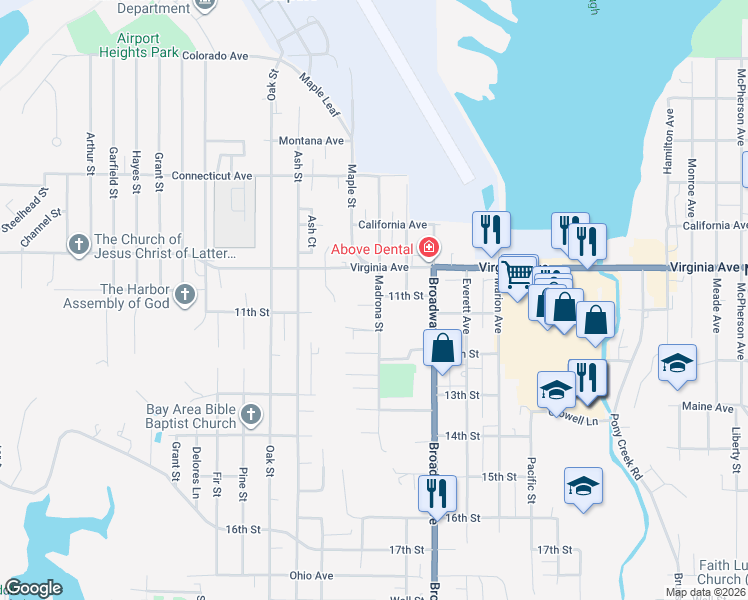 map of restaurants, bars, coffee shops, grocery stores, and more near 2078 Madrona Street in North Bend
