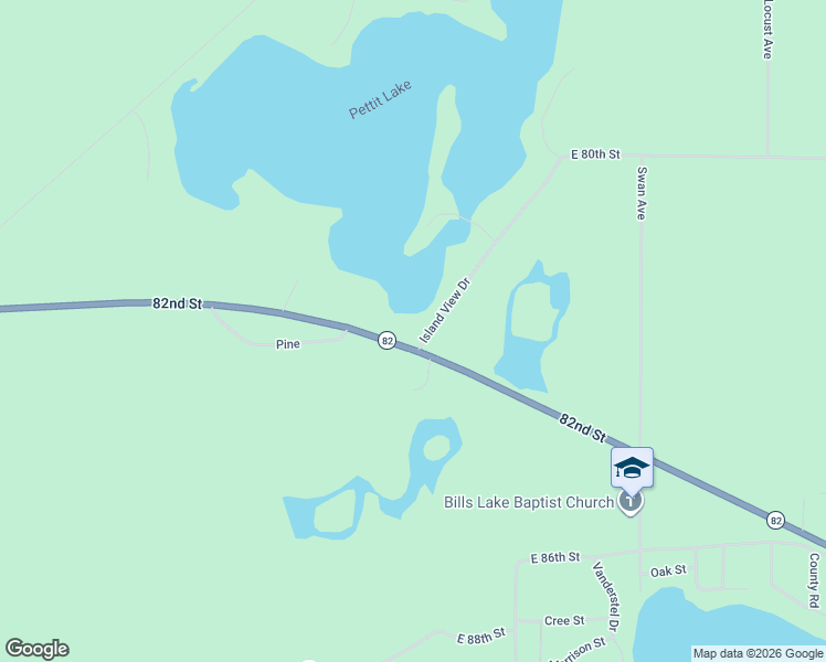 map of restaurants, bars, coffee shops, grocery stores, and more near 8225 Island View Drive in Newaygo