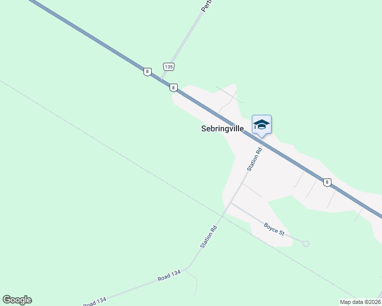 map of restaurants, bars, coffee shops, grocery stores, and more near 182 Station Road in Sebringville