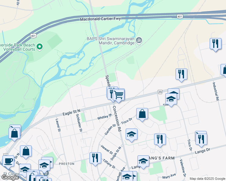 map of restaurants, bars, coffee shops, grocery stores, and more near 1418 Wildren Place in Cambridge