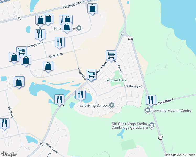 map of restaurants, bars, coffee shops, grocery stores, and more near 71 Garth Massey Drive in Cambridge