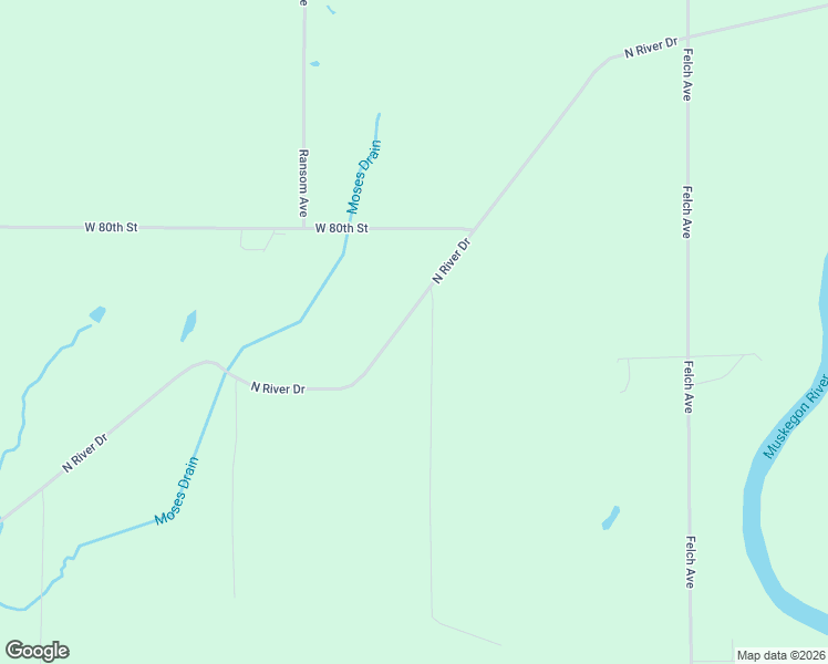 map of restaurants, bars, coffee shops, grocery stores, and more near 8123 Ferris Avenue in Newaygo