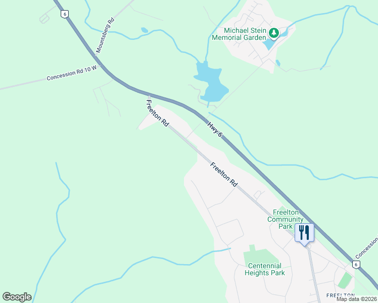 map of restaurants, bars, coffee shops, grocery stores, and more near 345 Freelton Road in Hamilton