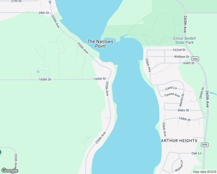 map of restaurants, bars, coffee shops, grocery stores, and more near 16493-16701 255th Ave in Spirit Lake