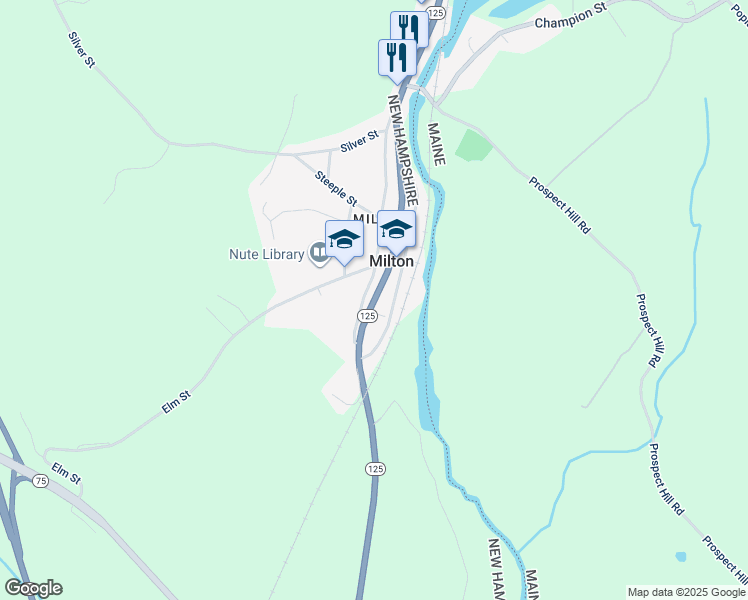 map of restaurants, bars, coffee shops, grocery stores, and more near 95 Dawson Street in Milton