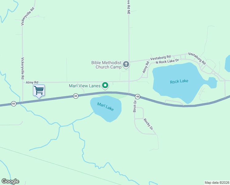 map of restaurants, bars, coffee shops, grocery stores, and more near 6687 East Howard City-Edmore in Vestaburg