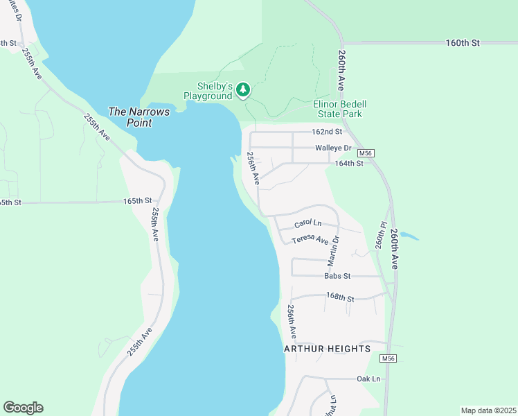map of restaurants, bars, coffee shops, grocery stores, and more near Martin Drive in Spirit Lake