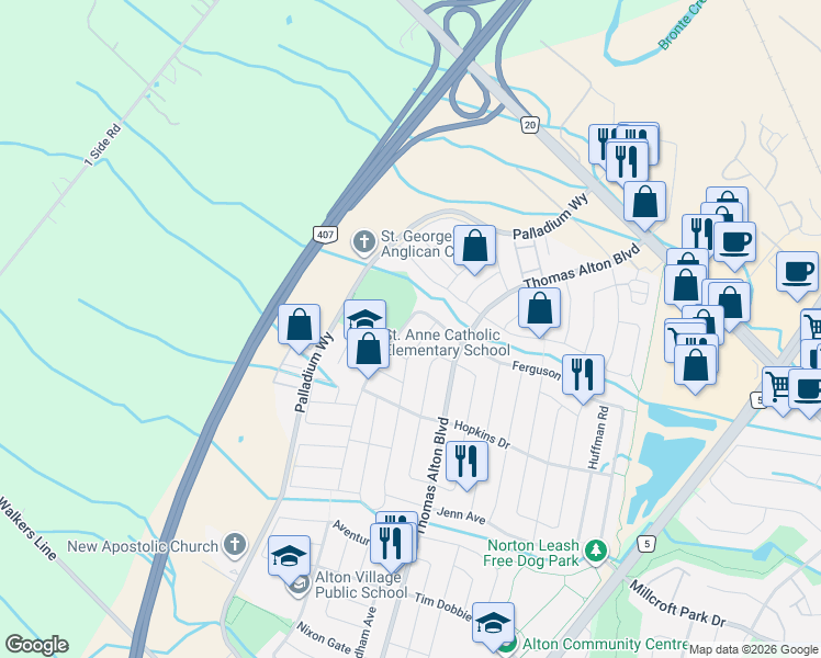 map of restaurants, bars, coffee shops, grocery stores, and more near 4712 Doug Wright Drive in Burlington