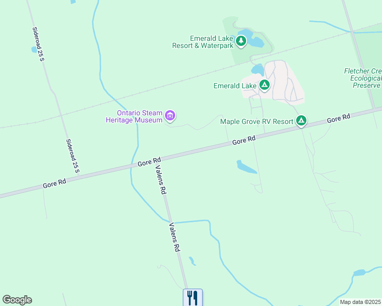 map of restaurants, bars, coffee shops, grocery stores, and more near 1562 Gore Road in Puslinch