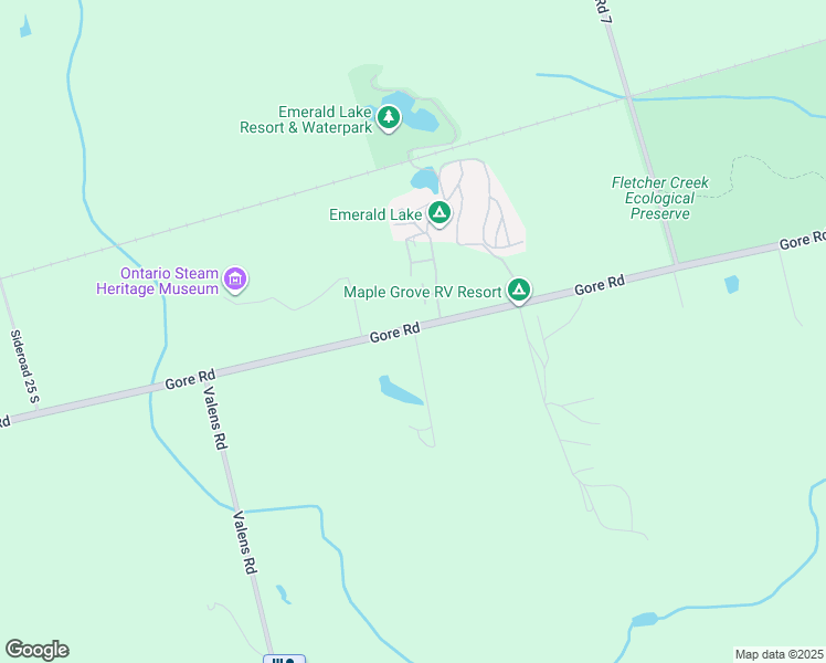 map of restaurants, bars, coffee shops, grocery stores, and more near 1524 Gore Road in Puslinch