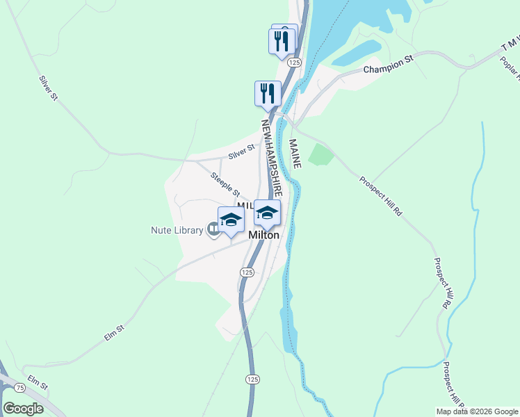 map of restaurants, bars, coffee shops, grocery stores, and more near 8 Steeple Street in Milton