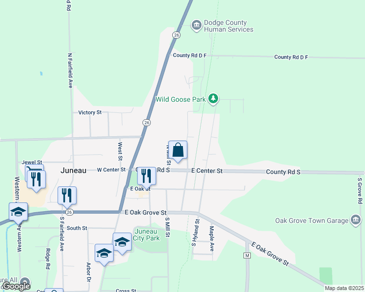 map of restaurants, bars, coffee shops, grocery stores, and more near 335 East North Street in Juneau