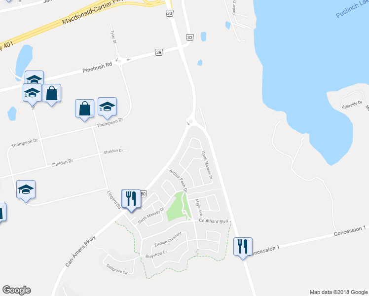 map of restaurants, bars, coffee shops, grocery stores, and more near 356 Garth Massey Drive in Cambridge