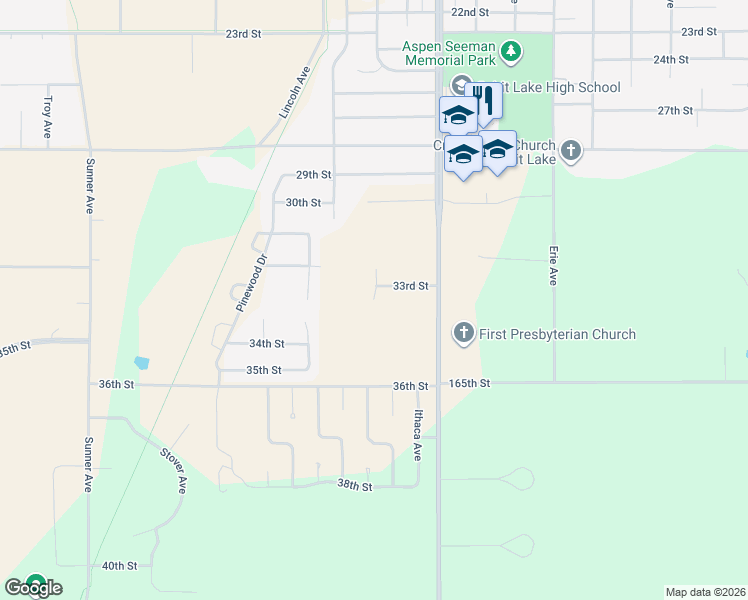 map of restaurants, bars, coffee shops, grocery stores, and more near in Spirit Lake