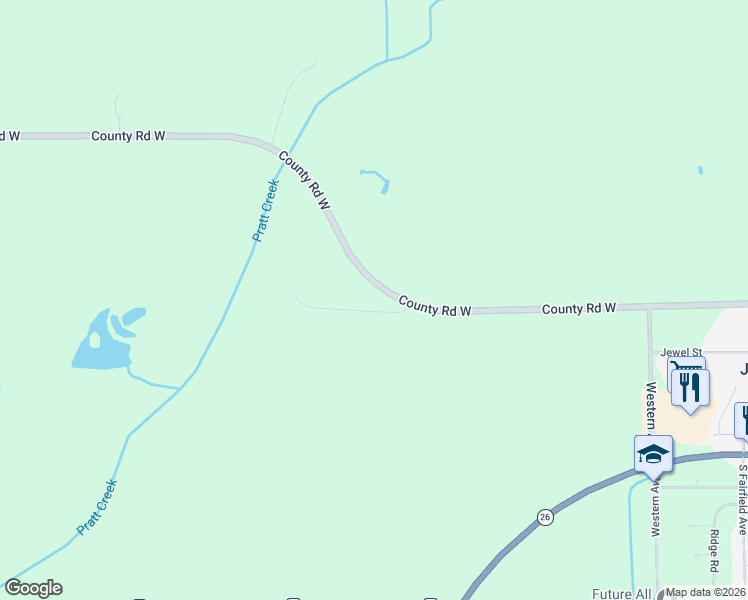 map of restaurants, bars, coffee shops, grocery stores, and more near W6515 Hillcrest Road in Juneau