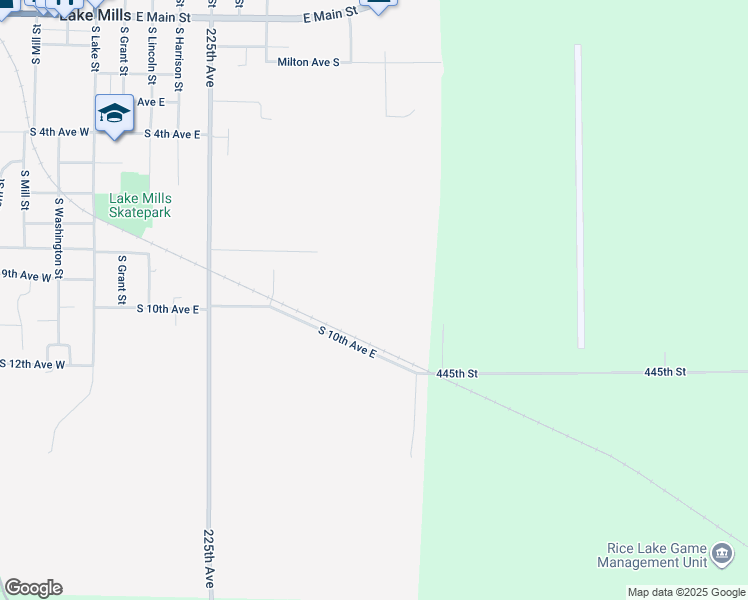 map of restaurants, bars, coffee shops, grocery stores, and more near in Lake Mills