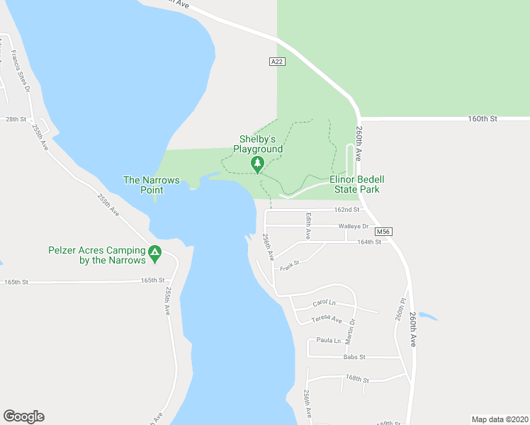 map of restaurants, bars, coffee shops, grocery stores, and more near 16195 256th Avenue in Spirit Lake