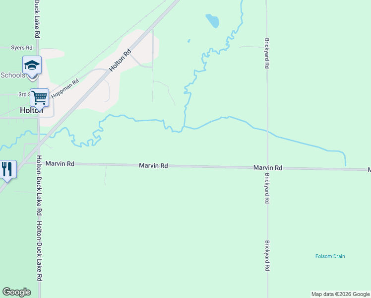 map of restaurants, bars, coffee shops, grocery stores, and more near 7080 Marvin Road in Holton