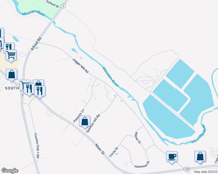 map of restaurants, bars, coffee shops, grocery stores, and more near 199 Jagger Mill Road in Sanford