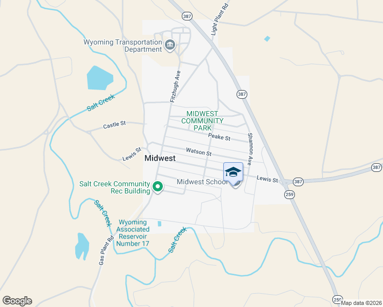 map of restaurants, bars, coffee shops, grocery stores, and more near 310 Watson Street in Midwest