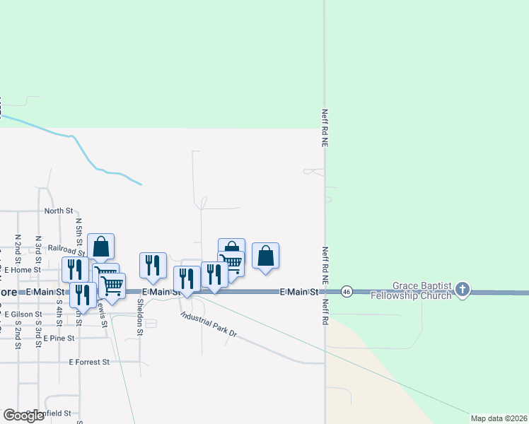 map of restaurants, bars, coffee shops, grocery stores, and more near in Edmore