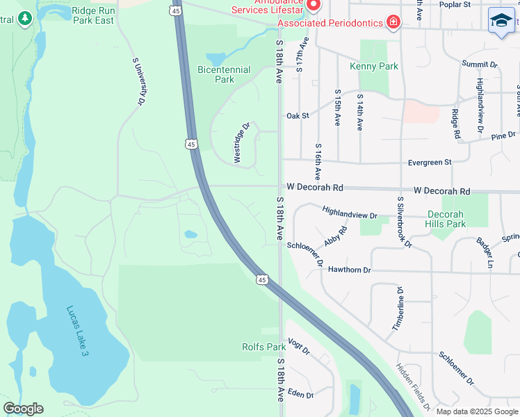 map of restaurants, bars, coffee shops, grocery stores, and more near 8 Weslyn Court in West Bend