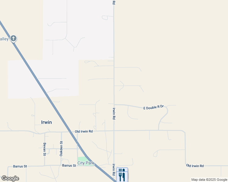 map of restaurants, bars, coffee shops, grocery stores, and more near 1177 Irwin North Road in Irwin