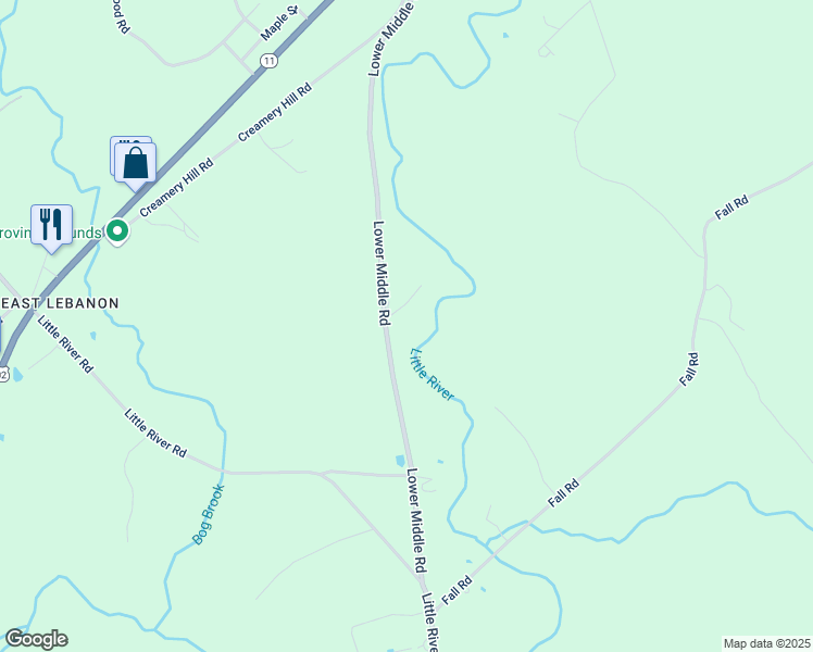 map of restaurants, bars, coffee shops, grocery stores, and more near 180 Lower Middle Road in Lebanon