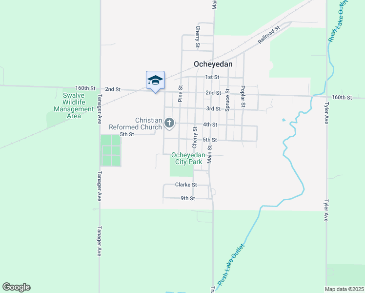 map of restaurants, bars, coffee shops, grocery stores, and more near 834-838 5th Street in Ocheyedan