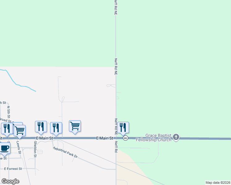 map of restaurants, bars, coffee shops, grocery stores, and more near 8001-8459 Neff Road Northeast in Edmore