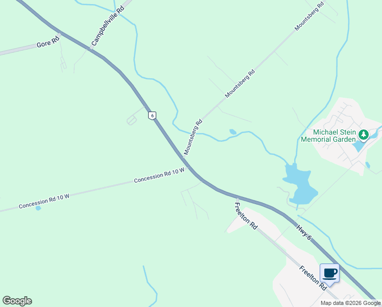 map of restaurants, bars, coffee shops, grocery stores, and more near 8 Mountsberg Road in Hamilton