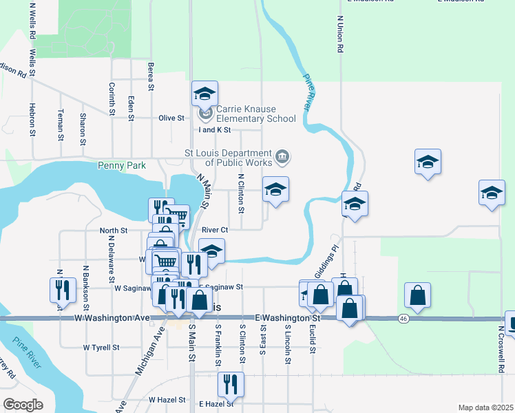 map of restaurants, bars, coffee shops, grocery stores, and more near 321 Union Street in St. Louis