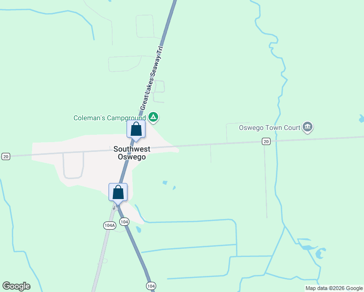 map of restaurants, bars, coffee shops, grocery stores, and more near 766 County Route 20 in Oswego