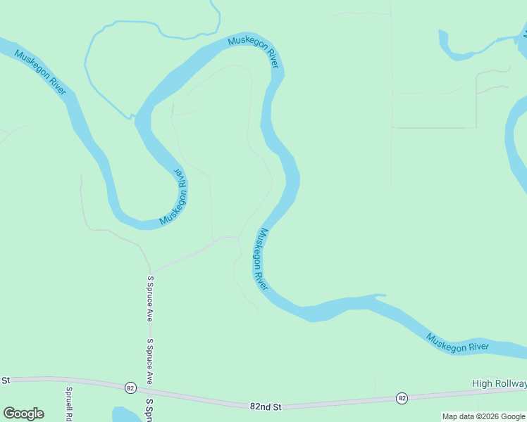 map of restaurants, bars, coffee shops, grocery stores, and more near 7818 Main Street in Newaygo