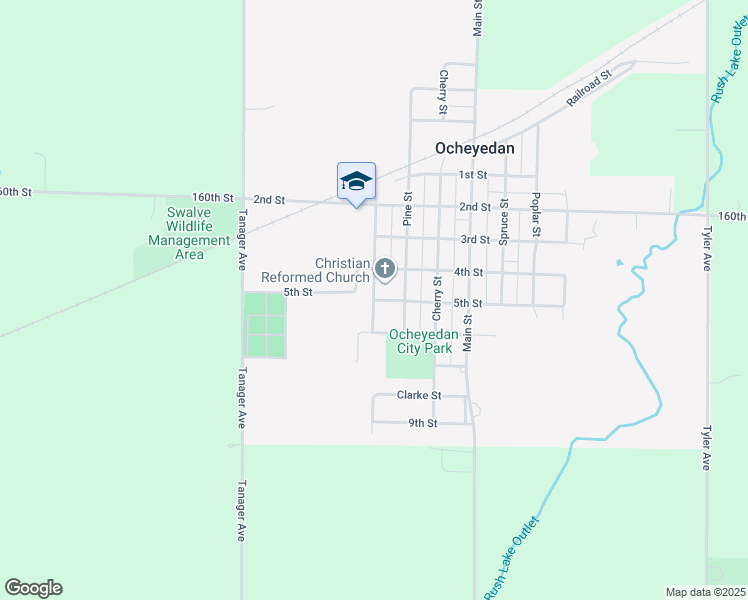 map of restaurants, bars, coffee shops, grocery stores, and more near 834 5th Street in Ocheyedan