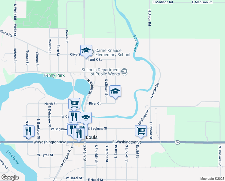 map of restaurants, bars, coffee shops, grocery stores, and more near 321 Union Street in St. Louis