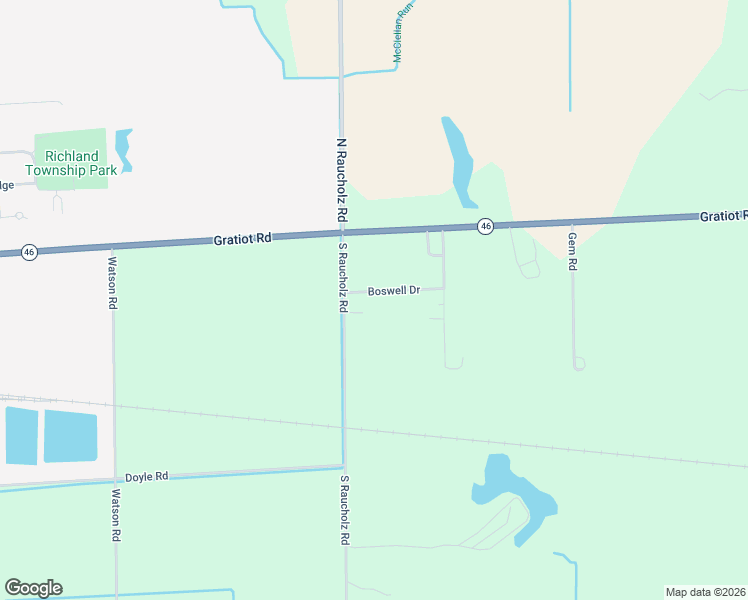 map of restaurants, bars, coffee shops, grocery stores, and more near 14824 Boswell Drive in Hemlock
