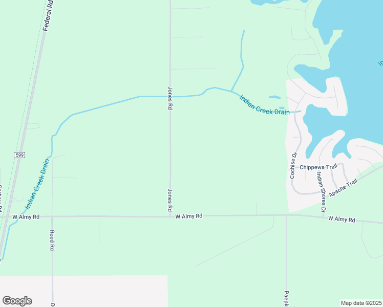 map of restaurants, bars, coffee shops, grocery stores, and more near 8238 Jones Road in Howard City