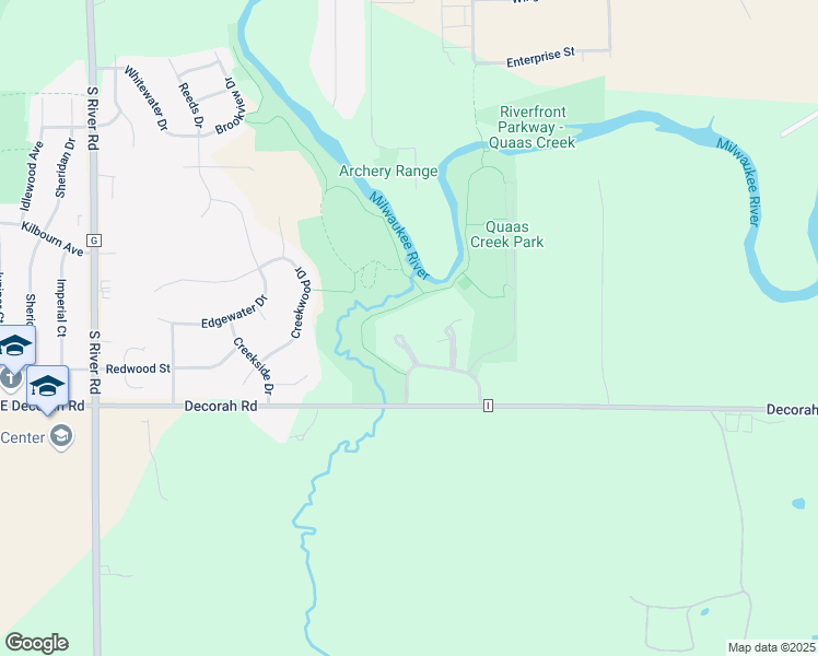 map of restaurants, bars, coffee shops, grocery stores, and more near 675 Stoney Creek Court in West Bend