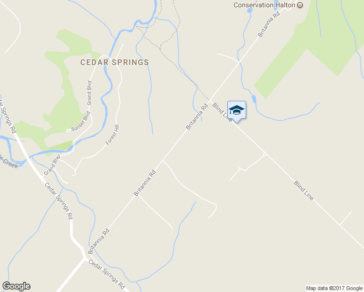 map of restaurants, bars, coffee shops, grocery stores, and more near 2260 Britannia Road in Burlington