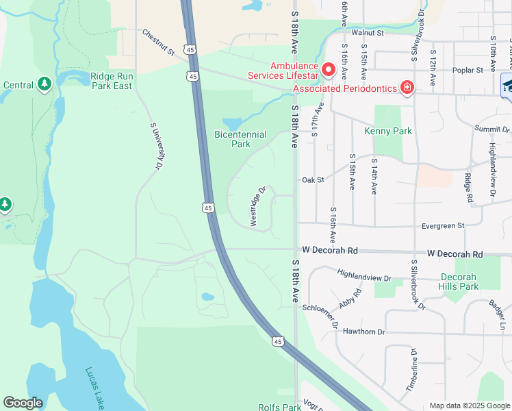map of restaurants, bars, coffee shops, grocery stores, and more near 637 Westridge Drive in West Bend